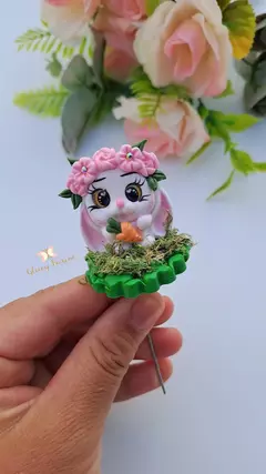 Enfeite de cuia coelhinho com cenourinha