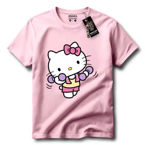 Camiseta Feminina Algodão Premium "Gatinha Fitness" - Confortável e Charmosa - comprar online