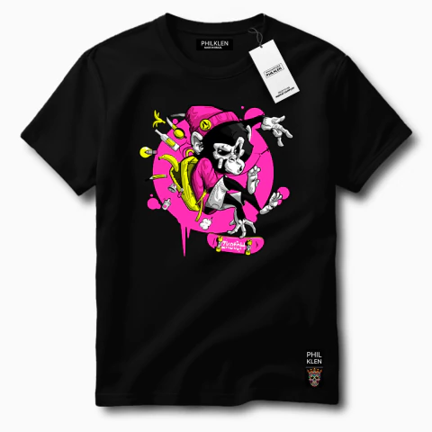 Camiseta Algodão Premium Estampa Zombie Monkey Unissex Masculina e Feminina Philklen - comprar online