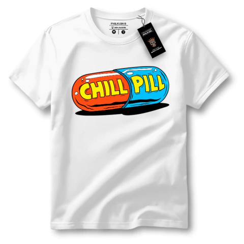Camiseta de Algodão Premium com Estampa "Chill Pill" - Perfeita para Estilo Casual Unissex - comprar online