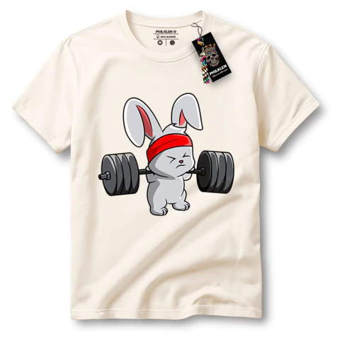 Camiseta Unissex Algodão Premium "Bunny Workout" - Estilo e Conforto - Philklen - comprar online