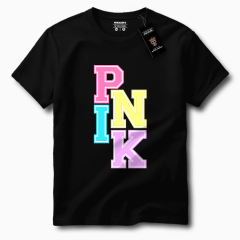 Camiseta de Algodão Premium Pink Estampa Criativa Feminina- Philklen - comprar online