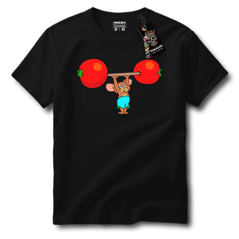 Camiseta Unissex Algodão Premium "Mouse Lifter" - Divertida e Confortável - comprar online