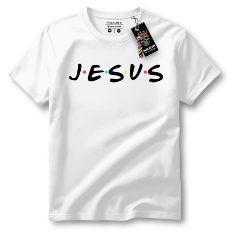 Camiseta Jesus Friends Unissex Algodão Premium - Estilo Geek e Fé - comprar online