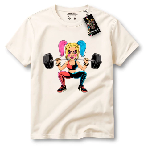 Camiseta Feminina Personagem Fitness Algodão Premium Camisa Philklen