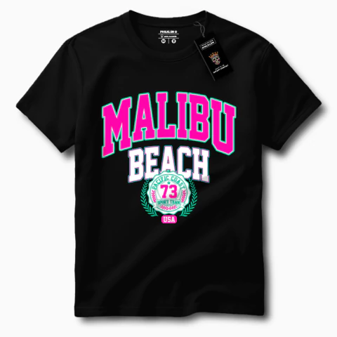 Camiseta Unissex de Algodão com Estampa "MALIBU BEACH" - Estilo Verão - Philklen - comprar online