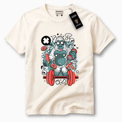 Camiseta de Algodão Premium com Estampa Gorila Unissex - comprar online