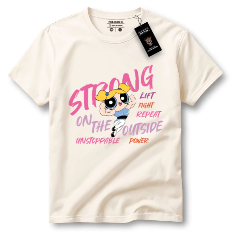 Camiseta Feminina Algodão Premium Academia Estampa Strong Power Philklen - comprar online