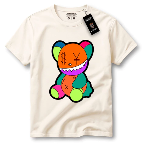 Camiseta Unissex Algodão Premium Estampa de Urso Estilizado Arte Urbana - comprar online