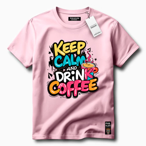 Camiseta Algodão Premium Keep Calm and Drink Coffee Unissex Masculina e Feminina Philklen - comprar online