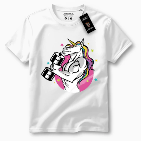 Camiseta Feminina de Algodão Premium Estampa Unicórnio - comprar online