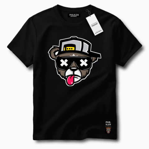 Camiseta Algodão Premium Estampa Urso Boné Bolado Unissex Philklen - comprar online