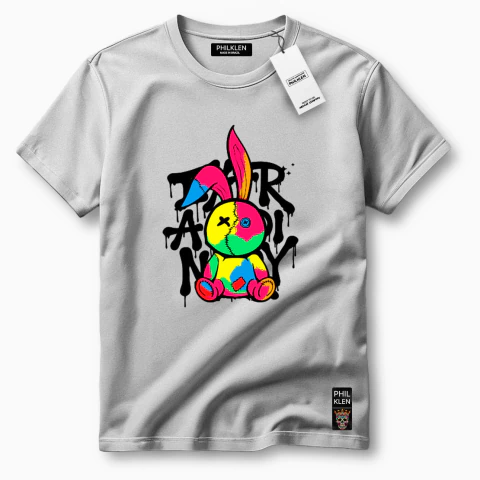 Camiseta Algodão Premium Estampa Coelho BORN NOISY Uissex Masculina e Feminina Philklen - comprar online