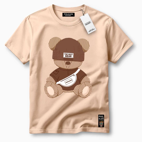 Camiseta Algodão Premium Estampa Urso Gorro Unissex Masculina e Feminina Philklen - comprar online