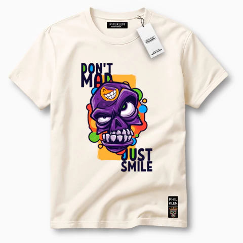 Camiseta Algodão Premium Estampa Don't Mad Just Smile Unissex Masculina e Feminina Philklen - comprar online