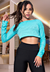 Kit 3 peças Fitness Tiffany: Legging Cintura Alta, Cropped com Tela e Top Cropped Manga Longa de Tela Dry Fit