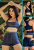 Cropped Liso e Short Liso Azul Marinho Conjunto | REF: LX224