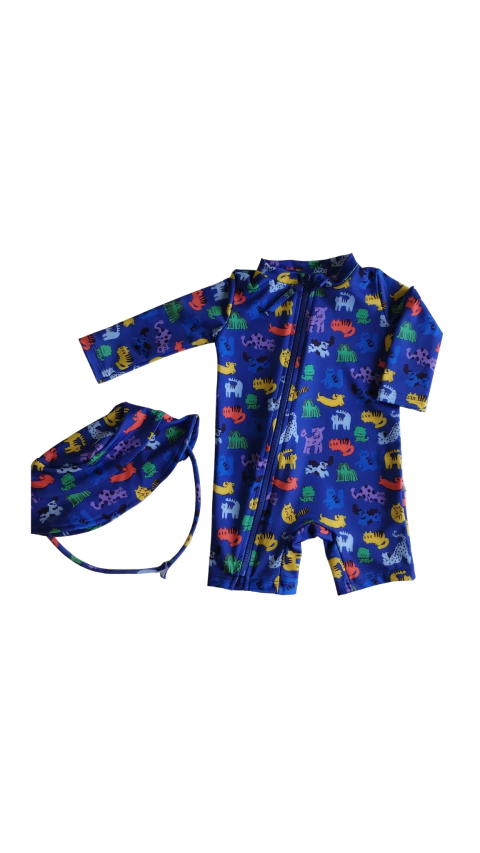 Traje de baño uv - PERROS AZUL