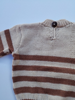 Sweater Rayado - ARENA Y CHOCOLATE - tienda online