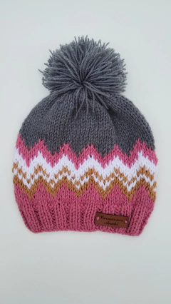 Gorro Zigzag - GRIS TOPO Y ROSA VIEJO en internet