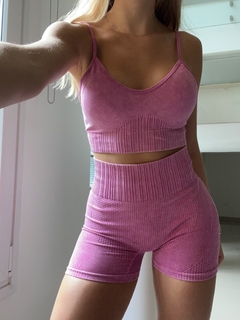 Conjunto Seamless Push Up Fucsia