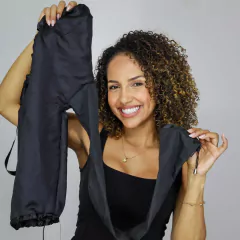 Touca Difusora Alongada de Cetim Anti Frizz - Preta na internet