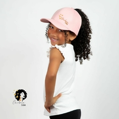 Boné com Elástico Infantil - Cor de Rosa - Cacheia Juba