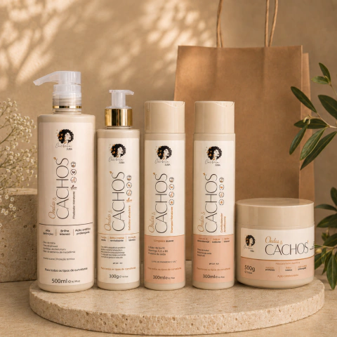 Kit Completo Cacheia Juba – Hidratação, Definição e Brilho Intenso para Todas as Curvaturas