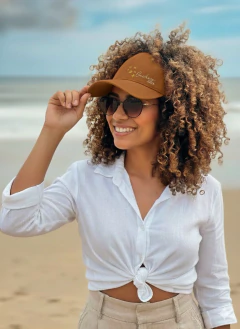 Boné com Elástico Adulto Ocre - Cacheia Juba na internet