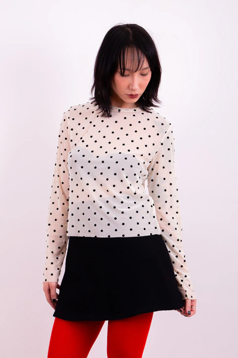 Tule Manga Longa de Poá Off White