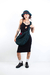 Vestido Midi Preto Canelado Farm - Dig For Fashion