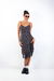 Vestido Preto Midi Floral TNG