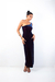 Vestido Azul Veludo Nula Manga - comprar online
