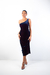 Vestido Azul Veludo Nula Manga - loja online