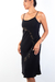 Vestido Preto Midi com Aplicação Dourada - comprar online