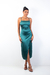 Vestido Verde Acetinado Zara - loja online