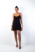 Vestido Preto com Detalhe Lateral Dourado - loja online