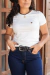 T-shirt Feminina Buphallos Branca 1163A - Pantanal Moda Country