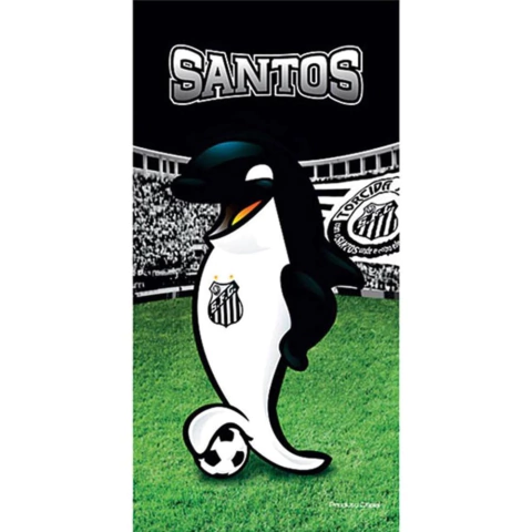 Toalha de Praia Aveludada Santos Mascote 100% Algodão