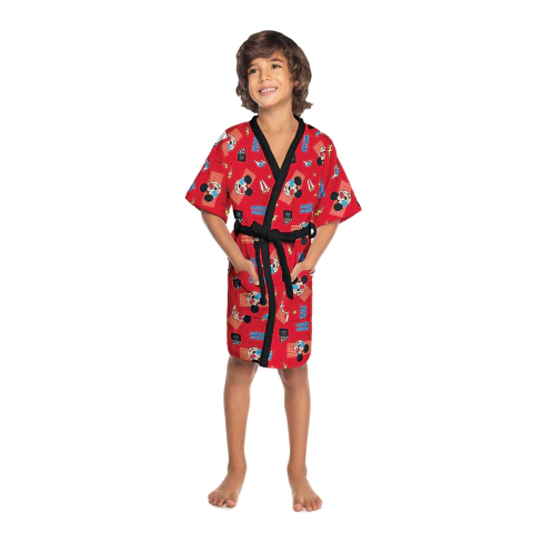 Roupão Lepper Aveludado Infantil Divertido Mickey