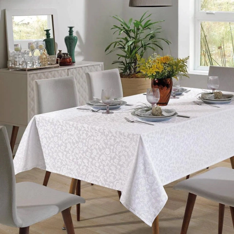 Toalha de Mesa Jacquard Requinte II Liso - TJ-5040