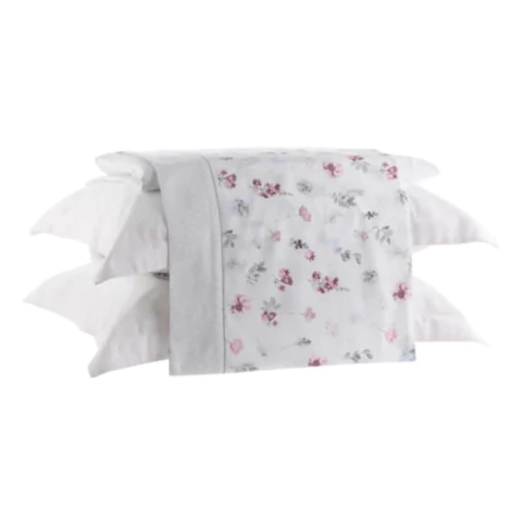 Jogo de Cama Satinee Kacyumara Estampado Solteiro Viuva - Lydie -100%Algodão Egipcio