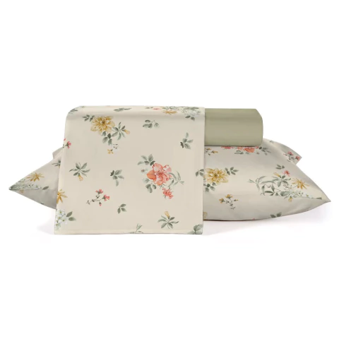 Jogo de Cama Teka Diamante Beira Mar 150 Fios - 100% Algodão - Solteiro