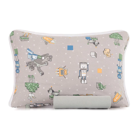 Jogo de Cama Simples Mundo Kids Malha Robots