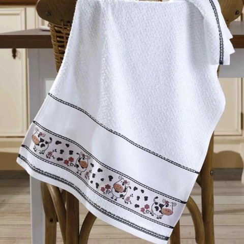 Pano de Copa Para Bordar Jacquard Vigo Liso Vaca