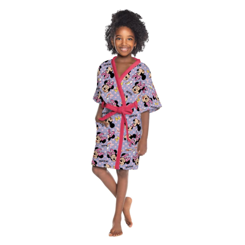 Roupão Aveludado Infantil Divertido Minnie