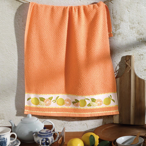 Pano de Copa Dohler Felpudo Jacquard Vida Limão e Laranja FJ-7021