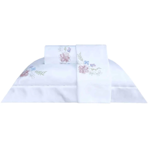 Jogo de Cama Marken Fassi Le jardin Camellia - 100% Algodão Egípcio - 300 Fios -Casal