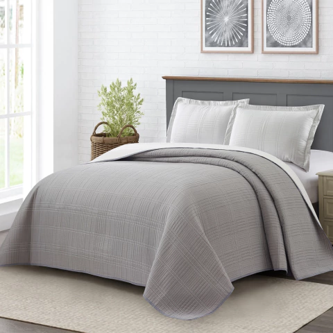 Kit Colcha Rozac Jacquard Eternity Dots - King - 260x280cm