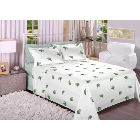 Jogo de Cama Trésor Folhas 300 Fios - 100% Algodão